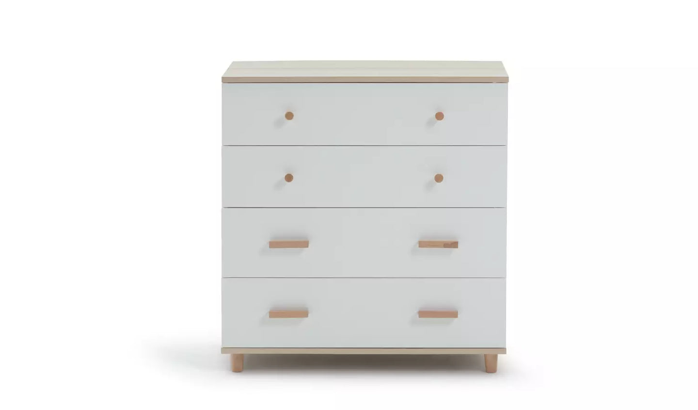 Assembled Habitat Melby 4 Chest of Drawers - White and Acacia